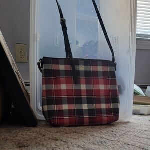 Kate Spade Red Plaid Crossbody Bag